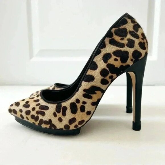 Aldo Leopard Print High Heel Pumps Pointed Toe Platform Brown Tan Size 7.5 - Picture 6 of 16